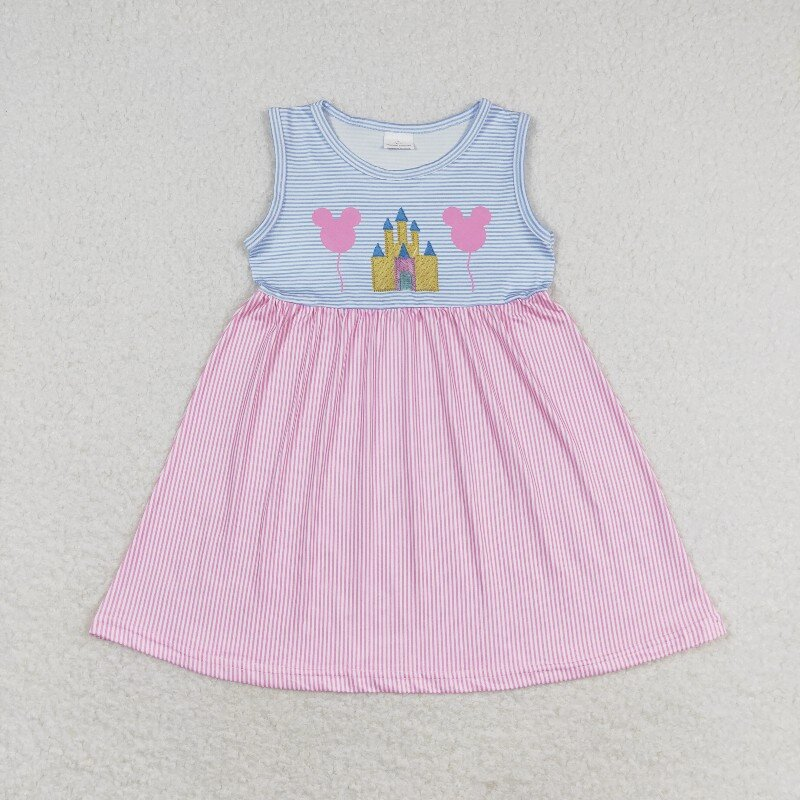 Baby Girl Sleeveless Castle Sibling Sister Romper Dress