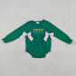 Sibling Baby Girls Green Long Sleeves Embroidery Clovers Bows Green Romper St Patrick Set RTS