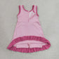Baby Girls Kids Sleeveless Shorts Scallop Dress Yoga Active Pink Clothes RTS