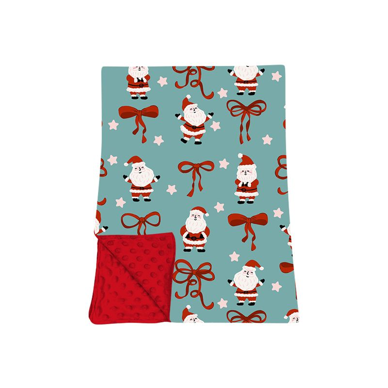 ( Moq 5 ) Preorder Baby Girls Toddler Christmas Santa Bows Blanket