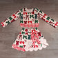 ( No moq ) Preorder Baby Girls Kids Christmas Bows Shirt Scallop Skirt Shorts Yoga Active Set Clothes