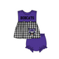 ( Moq 5 Each Style ) Baby Boys Girls Kids Plaid Team Sibling Blue Rompers Dress Sets
