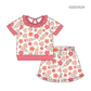 ( Moq 5 ) Preorder Baby Girls Kids Short Sleeves Pencil Flower Shirt Shorts Set Back to School Clothes