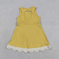 Sibling Baby Girls Kids Sleeveless Bows Yoga Scallop Shorts Dresses Clothes RTS