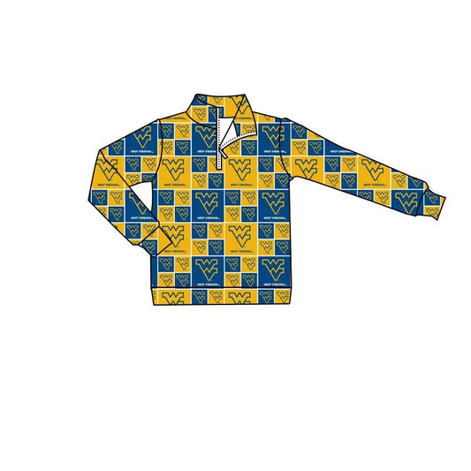 Baby Boy Long Sleeves Team Zipper WV Pullover Shirt Tops Moq 5