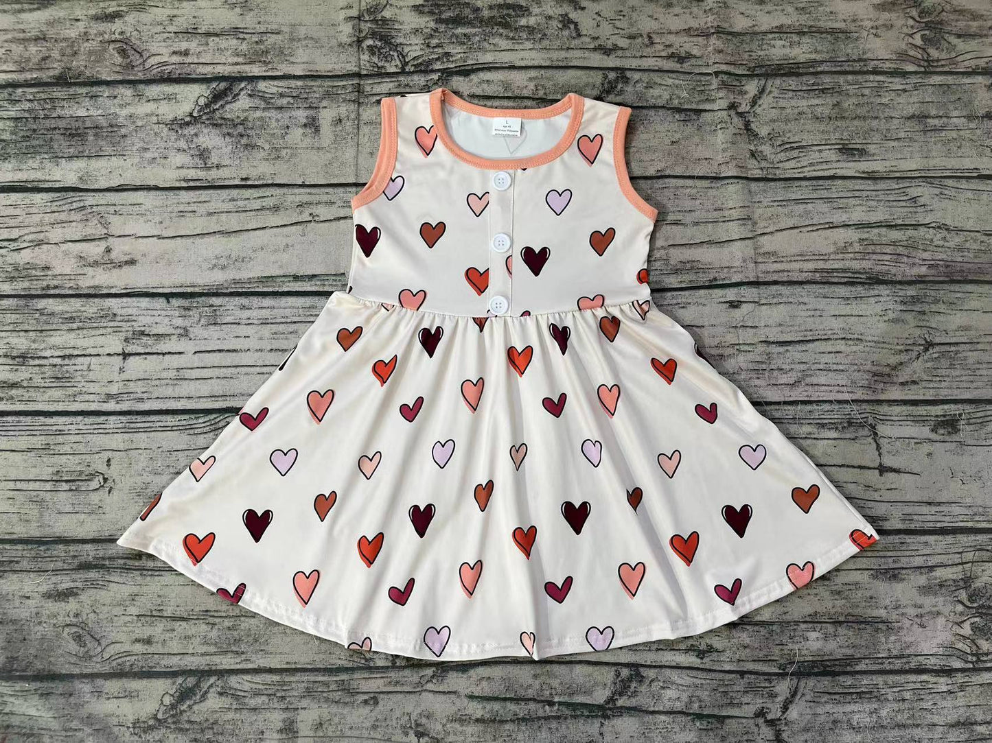 No moq Pre-order GSD0617 Baby Girl Valentine's Day Hearts Dress