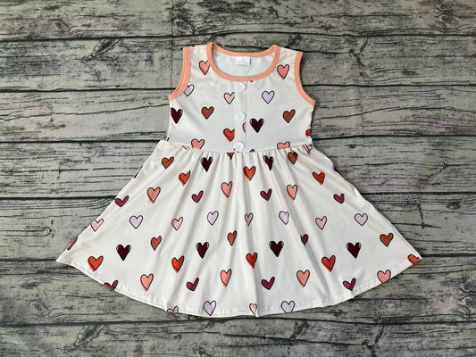 No moq Pre-order GSD0617 Baby Girl Valentine's Day Hearts Dress