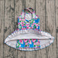 Baby Girl Sleeveless Pink Flower Blue Yoga Active Skort Ruffle Knee Length Dress RTS
