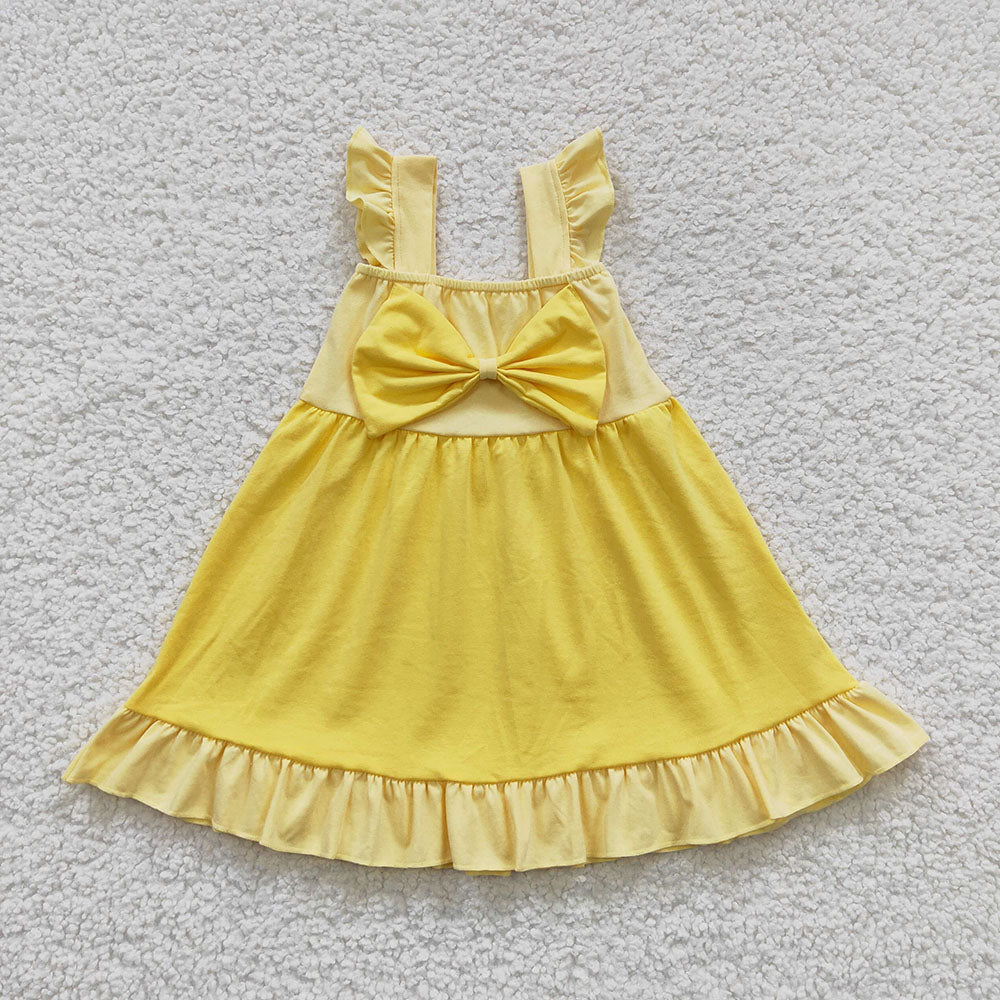 Baby Girl Princess Sibling Bows Summer Knee Length Dress