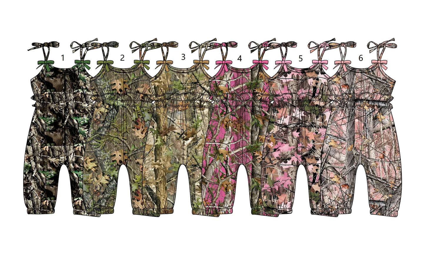 ( Moq 5 Each Style ) Sibling Baby Girls Kids Straps Camo Pants Jumpsuits