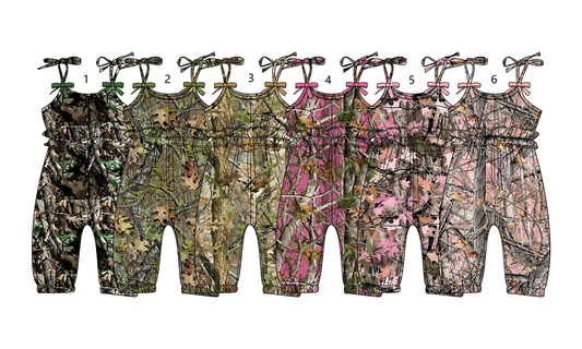 ( Moq 5 Each Style ) Sibling Baby Girls Kids Straps Camo Pants Jumpsuits