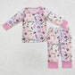 Baby Girl Singer Long Sleeves Shirt Pants Pajamas Clothes Bamboo Set