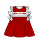 ( Moq 5 ) Baby Girls Toddler Short Sleeves Team Knee Length Red Dress