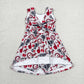 Baby Girls Kids Sleeveless Elephant Bows Team Yoga Active Shorts Dress RTS