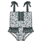 ( Moq 5 ) Preorder Baby Girls Kids Sleeveless Grey Camo Ruffle Summer One-piece Swimsuit