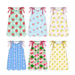 ( Moq 5 Each Style ) Sibling Baby Girls Kids Sleeveless Bows Fruits Summer Knee Length Dresses