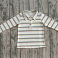 Boys Kids Long Sleeves Stripes Mardi Gras Buttons Shirt RTS
