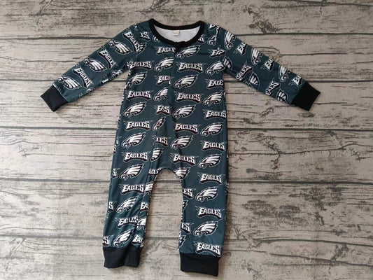 Baby Boy Long Sleeves Dark Green Team Zipper Romper Moq 5