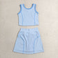 Sibling Baby Girls Kids Sleeveless Shirts Skirts Shorts Yoga Active Sets Summer Clothes RTS