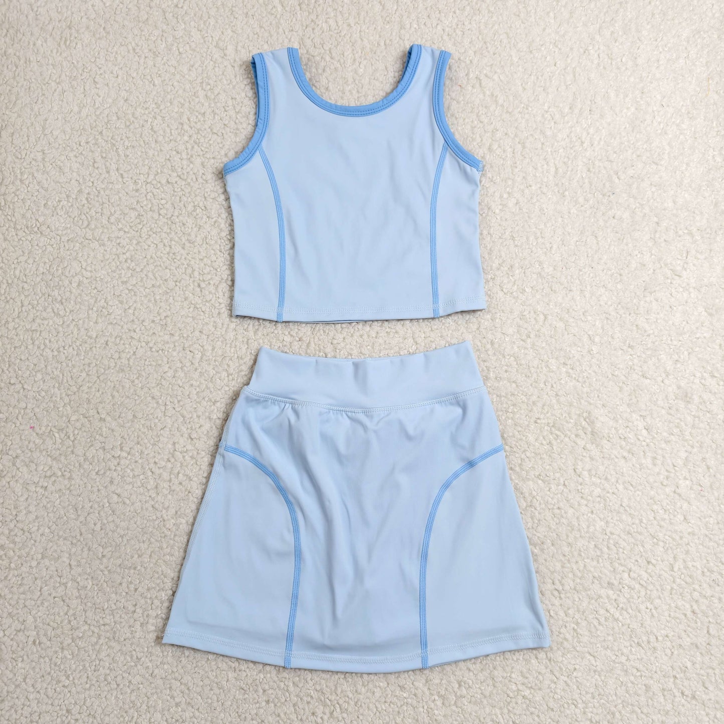 Sibling Baby Girls Kids Sleeveless Shirts Skirts Shorts Yoga Active Sets Summer Clothes RTS