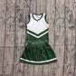 ( No moq ) Preorder Baby Girls Kids Sleeveless Tops Skirt Shorts Green Set Yoga Team Clothes