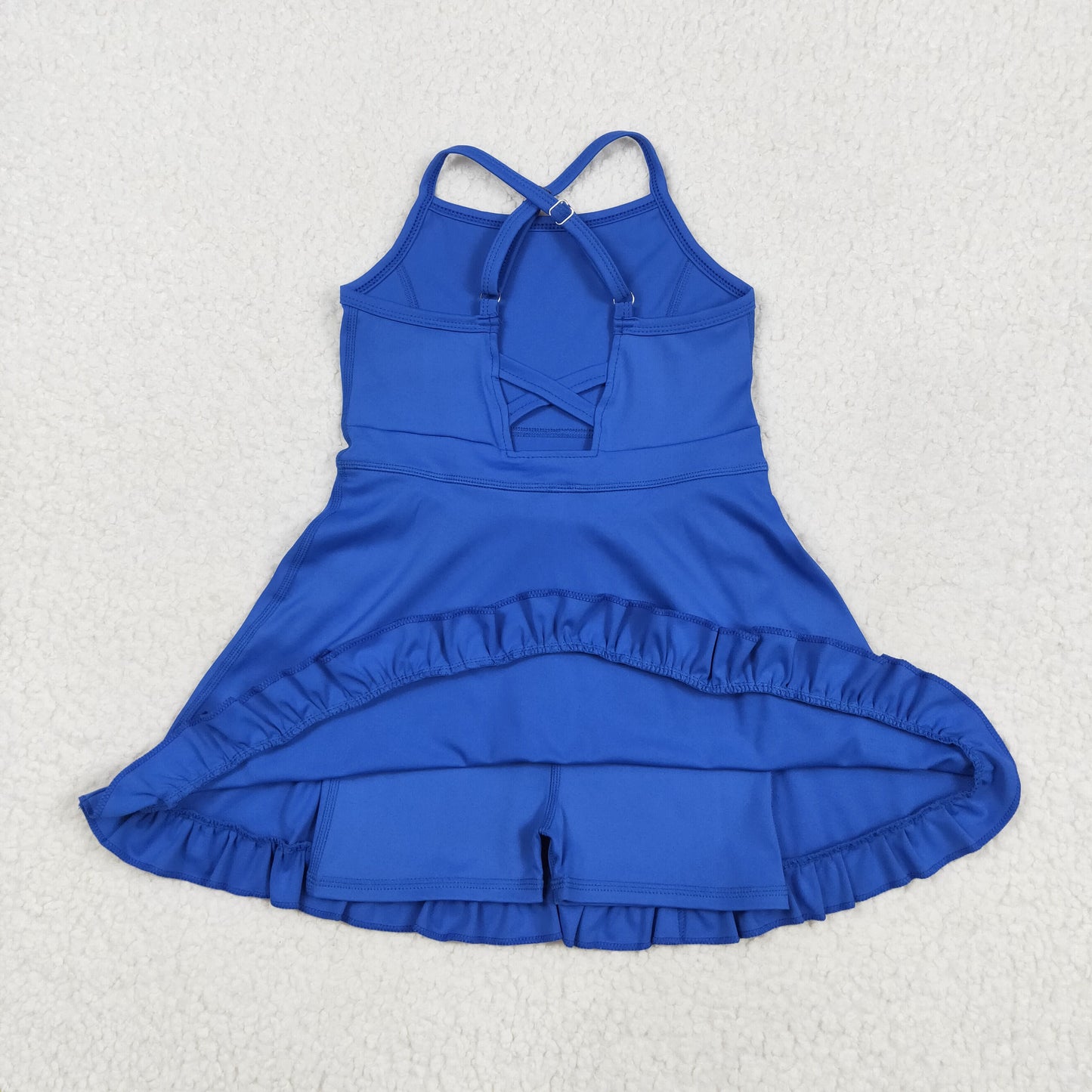 Baby Girl Sleeveless Blue Yoga Sports Shorts Dress