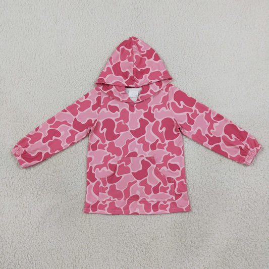 Baby Girls Kids Long Sleeves Camo Hoodie Pink Shirt Tops RTS