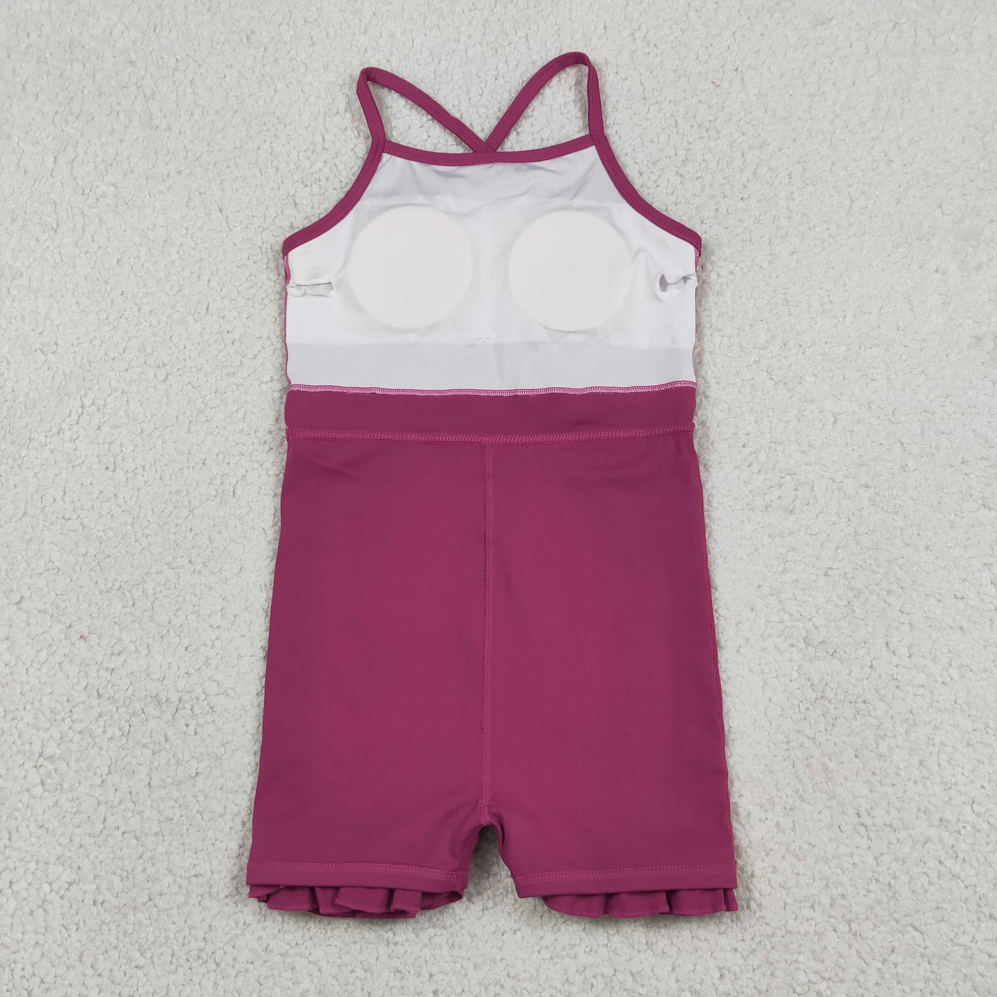 Baby Girls Kids Straps Yoga Active Purple Ruffle Knee Length Dress RTS