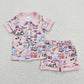 Baby Girl Singer Sibling Buttons Shirts Shorts Pajamas Set