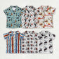 Baby Boy Western Summer Sibling Button Ups Short Sleeve Shirts Tops