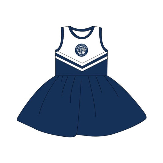 Baby Girl Sleeveless Football Naby Blue Dress