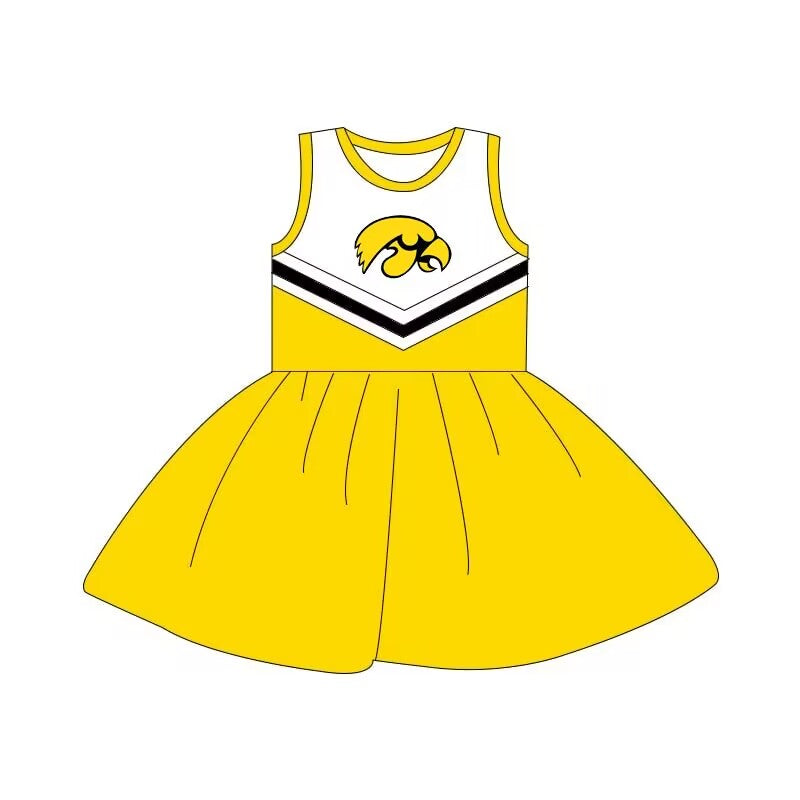 Baby Girl Sleeveless Football Yellow Dress