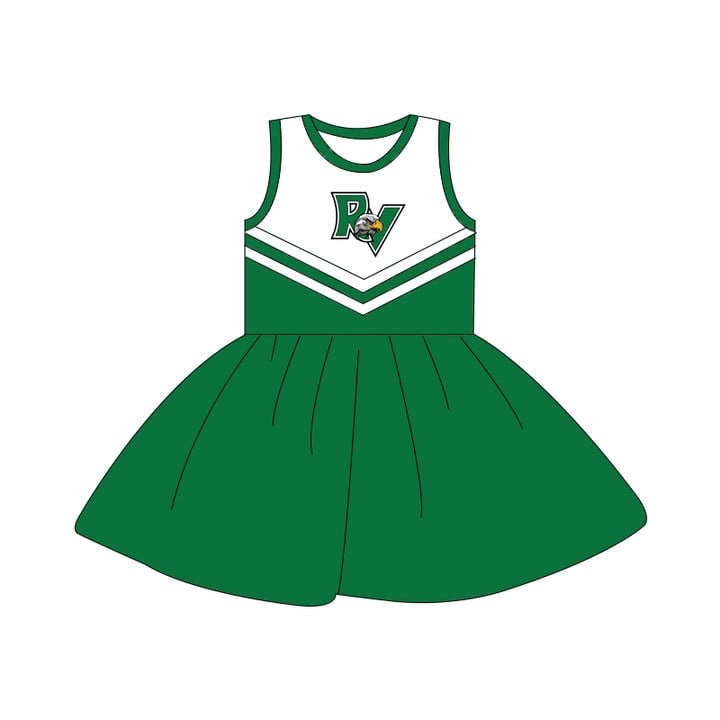 Baby Girl Sleeveless Football Green Dress