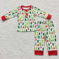 GLP0725 Baby Girl Long Sleeves Christmas Tree Shirt Pants Pajamas Outfit