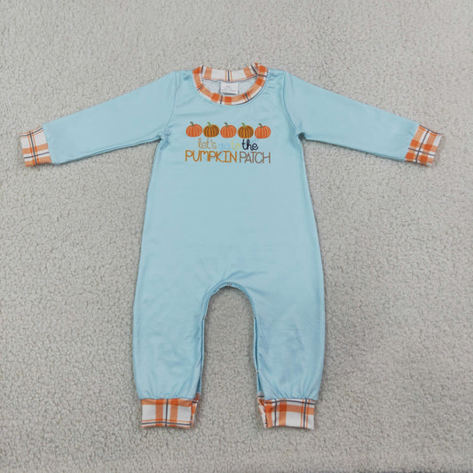 Baby Boys Kids Long Sleeves Pumpkins Romper Thanksgiving Clothes RTS