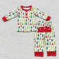 GLP0725 Baby Girl Long Sleeves Christmas Tree Shirt Pants Pajamas Outfit