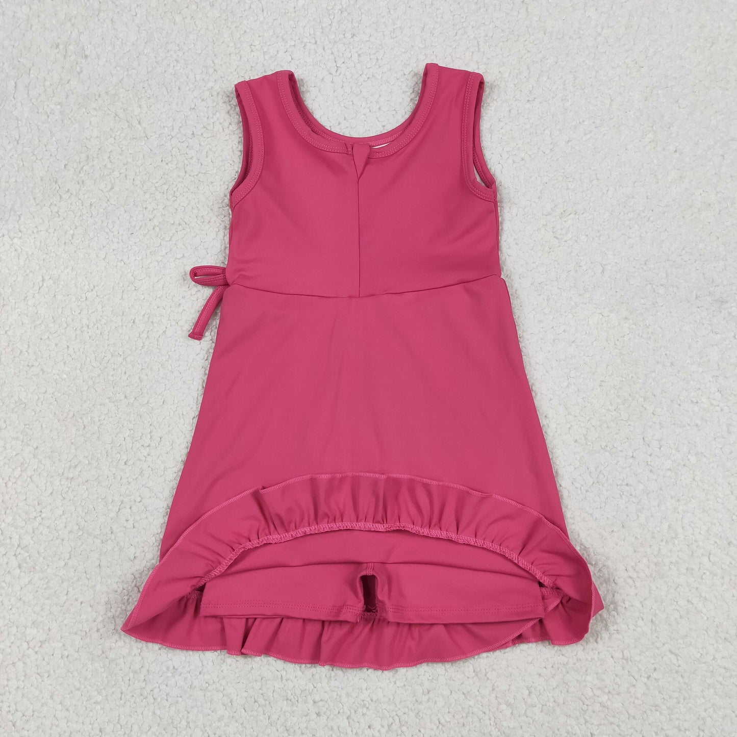 Baby Girls Kids Sleeveless Pink Scallop Yoga Active Knee Length Dress RTS