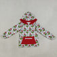 Baby Girl Long Sleeves Green Face Lights Zipper Pocket Hoodie Christmas Shirt RTS
