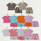 Sibling Baby Girls Kids Short Sleeves Shirts Scallop Shorts Sets Summer Clothes RTS