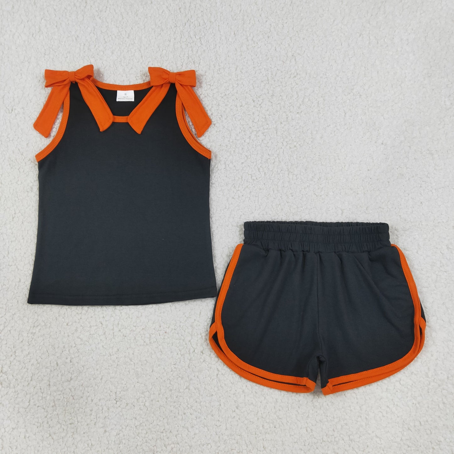 Sibling Baby Girls Kids Sleeveless Bows Cotton Shirts Shorts Sets Clothes RTS