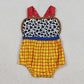 Baby Boys Infant Cow Print Yellow Plaid Bubble Romper RTS
