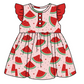 Baby Girl Short Sleeves Watermelon Hearts Sibling Romper Dress Clothes Set ( Moq 5 Each Design )