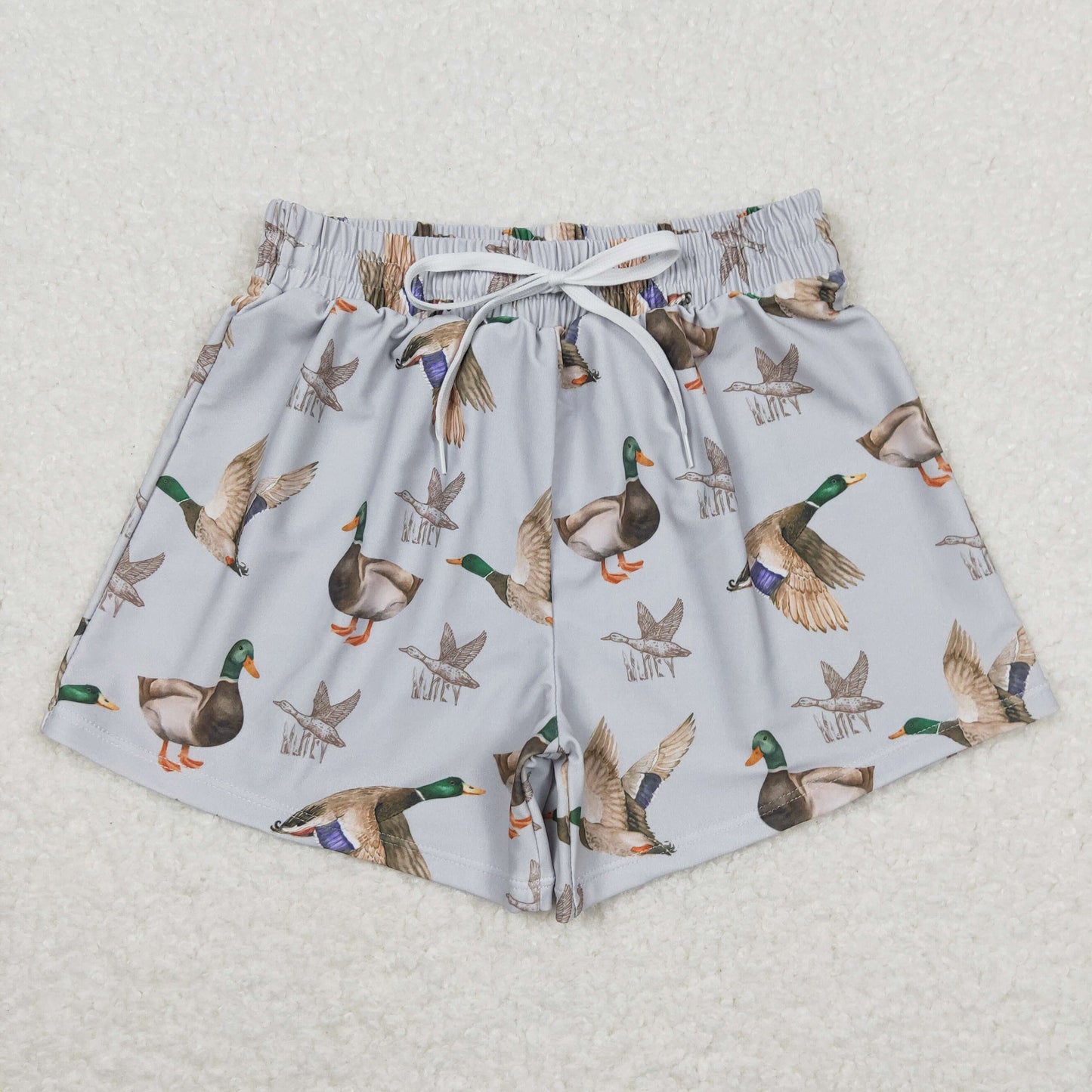 Baby Boy Ducks Grey Swimming Trunks Shorts