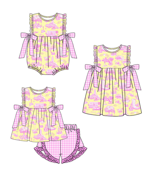 Baby Girl Bows Sibling Romper Dress Set ( Moq 5 Each Style ) 1.23