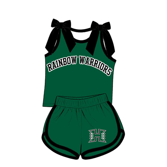 ( Moq 5 ) Baby Girls Kids Sleeveless Bows Shirt Shorts Team Set Clothes