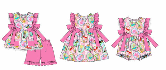 Baby Girl Short Sleeves Princess Romper Dress Clothes Set ( Moq 5 Each Design )12.2