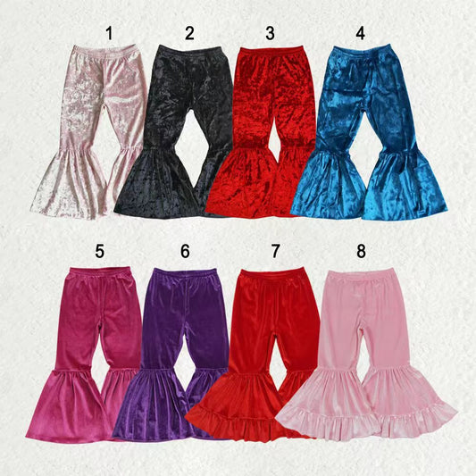 Sibling Baby Girls Kids Velvet Bell Bottom Pants Bottoms RTS