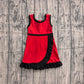 ( No moq ) Preorder Baby Girls Kids Sleeveless Shorts Black Scallop Red Dress Yoga Active Clothes