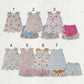 Sibling Baby Girls Kids Bows Sleeveless Flower Scallop Tops Ruffle Shorts Sets Clothes RTS