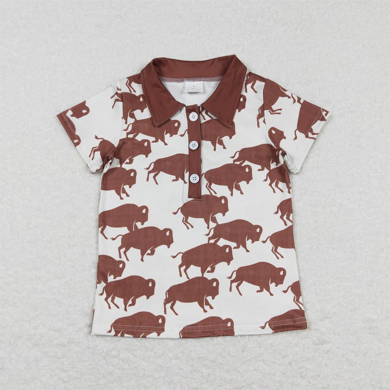 BT0175 Baby Boy Short Sleeves Western Cow Print Tops